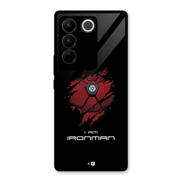 I Am Ironman Glass Back Case for Vivo V27 Pro