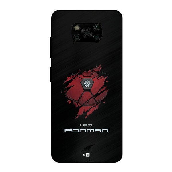 I Am Ironman Metal Back Case for Poco X3