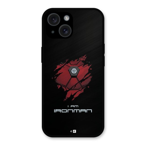 I Am Ironman Metal Back Case for iPhone 15