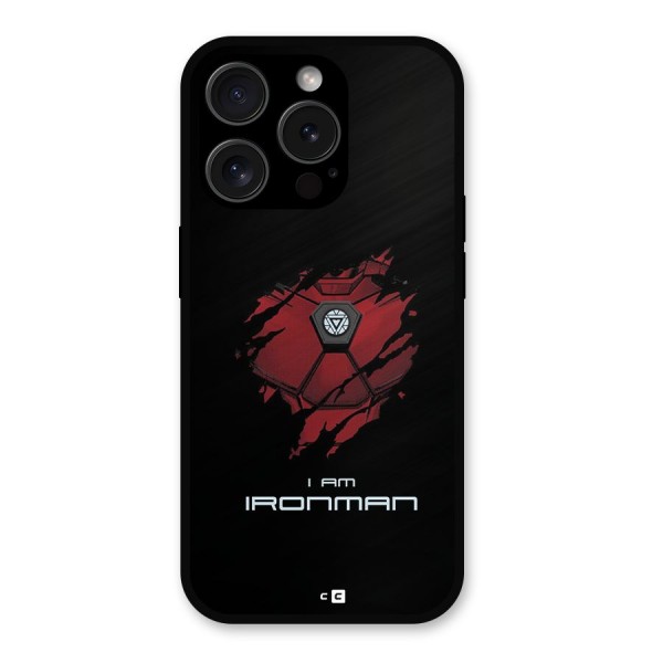 I Am Ironman Metal Back Case for iPhone 15 Pro