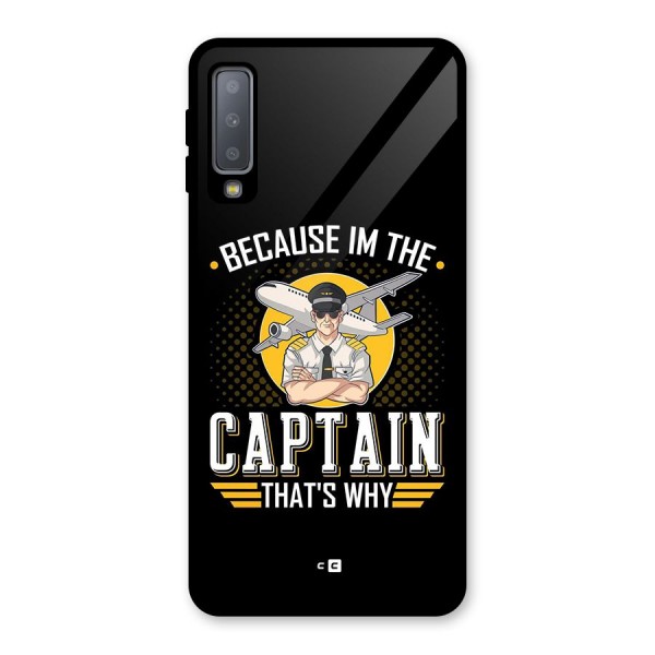 I M Captain Glass Back Case for Galaxy A7 (2018)