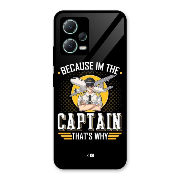 I M Captain Glass Back Case for Poco X5