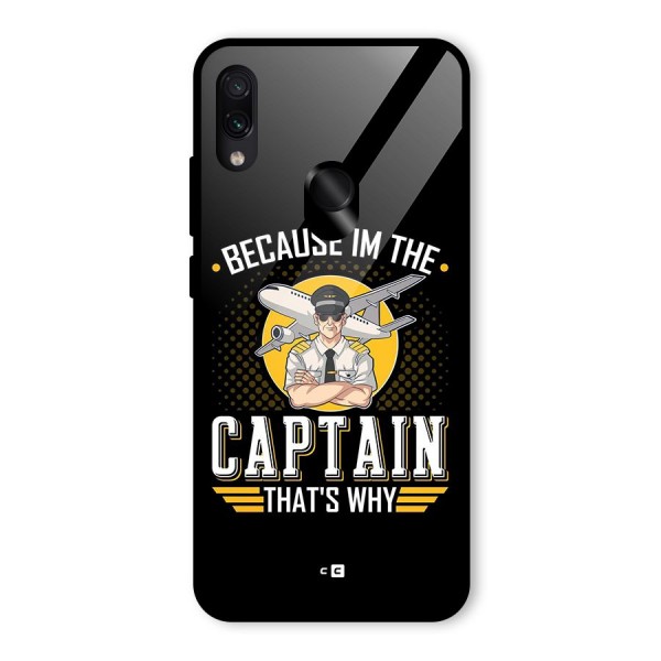 I M Captain Glass Back Case for Redmi Note 7