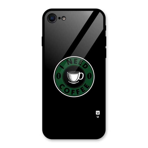 I Need Coffee Classic Glass Back Case for iPhone 8