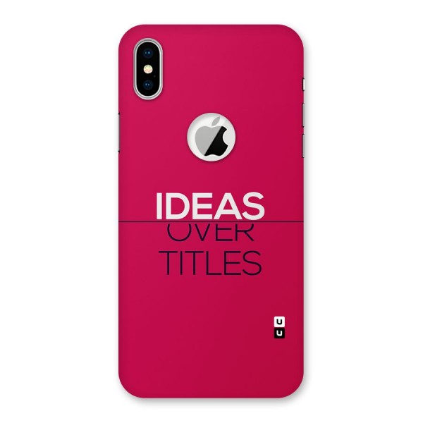 Ideas Over Titles Back Case for iPhone XS Logo Cut