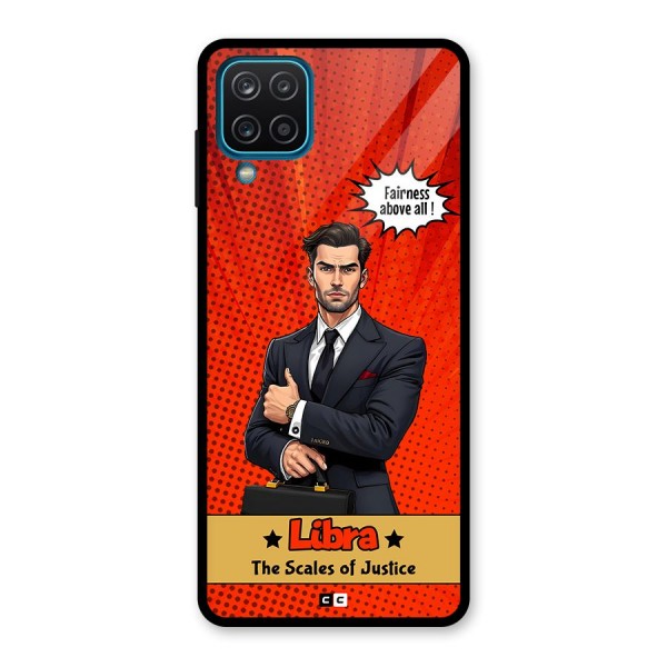 Impartial Libra Glass Back Case for Galaxy A12