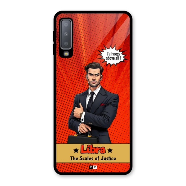 Impartial Libra Glass Back Case for Galaxy A7 (2018)