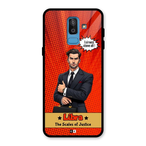 Impartial Libra Glass Back Case for Galaxy J8