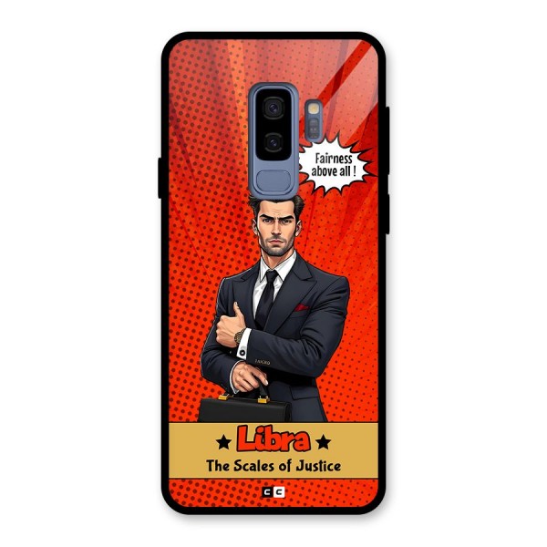 Impartial Libra Glass Back Case for Galaxy S9 Plus