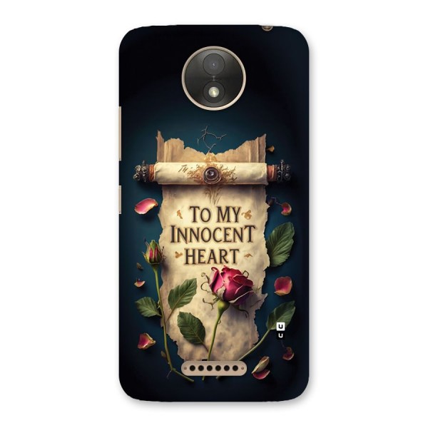 Innocence Of Heart Back Case for Moto C Plus