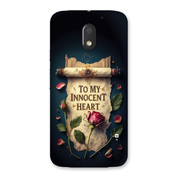 Innocence Of Heart Back Case for Moto E3 Power