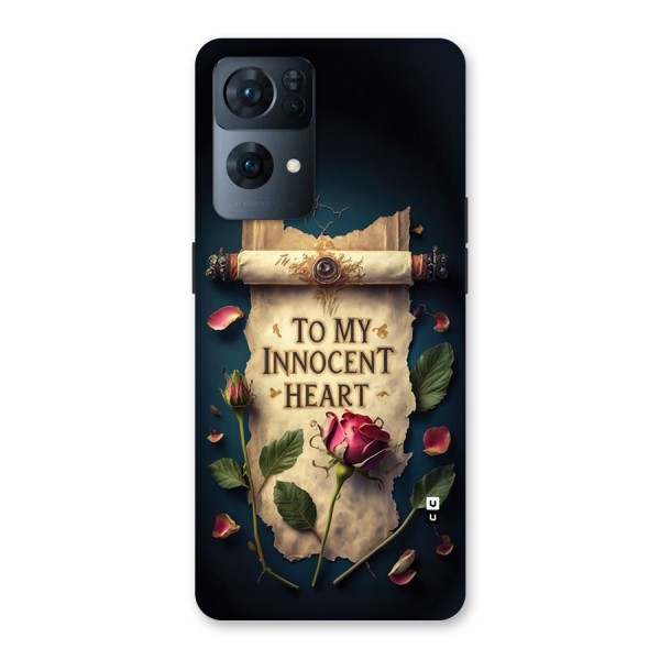 Innocence Of Heart Back Case for Oppo Reno7 Pro 5G