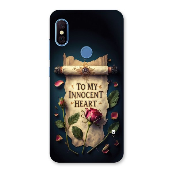 Innocence Of Heart Back Case for Redmi Note 6 Pro