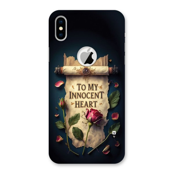 Innocence Of Heart Back Case for iPhone XS Logo Cut