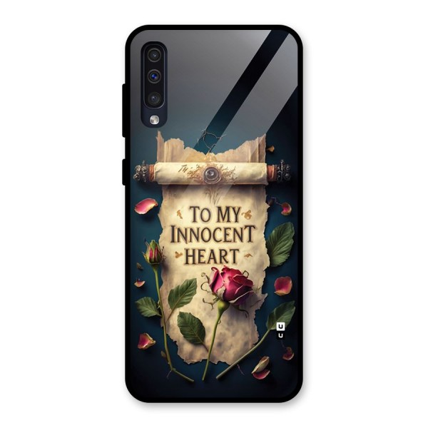 Innocence Of Heart Glass Back Case for Galaxy A50