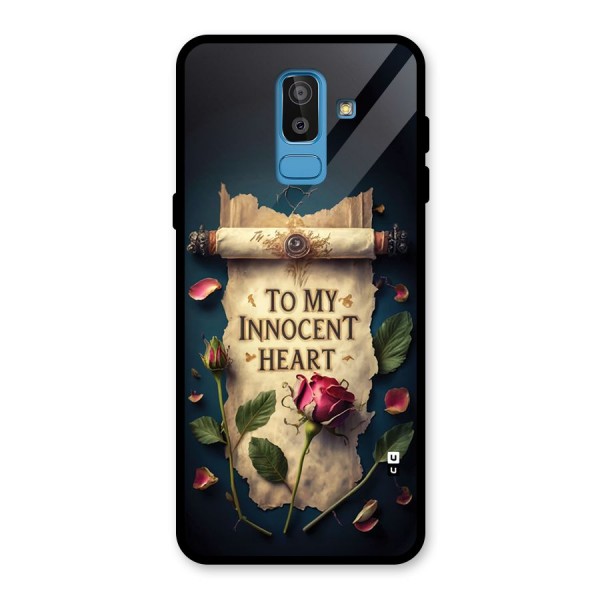 Innocence Of Heart Glass Back Case for Galaxy J8