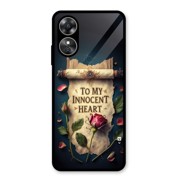 Innocence Of Heart Glass Back Case for Oppo A17