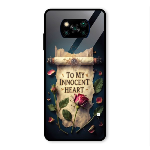 Innocence Of Heart Glass Back Case for Poco X3 Pro