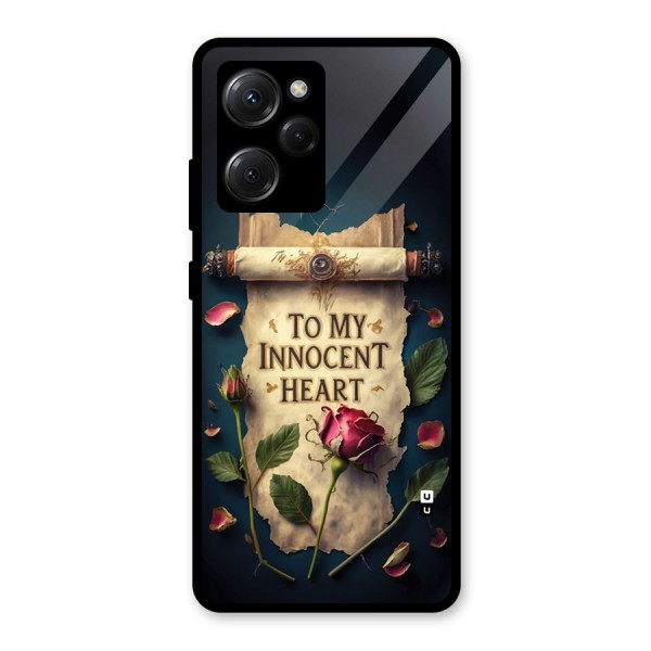 Innocence Of Heart Glass Back Case for Poco X5 Pro