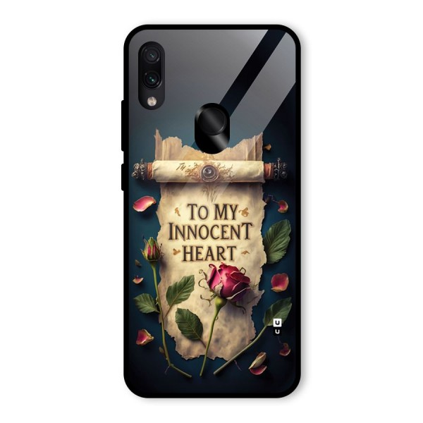 Innocence Of Heart Glass Back Case for Redmi Note 7S