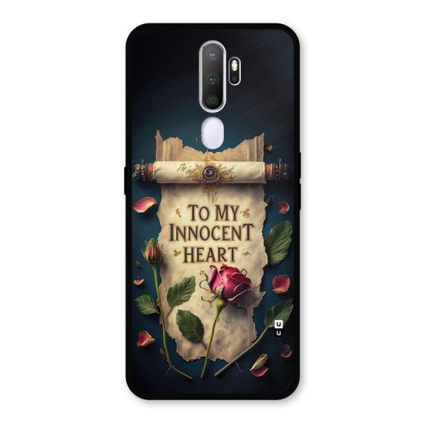 Innocence Of Heart Metal Back Case for Oppo A9 (2020)