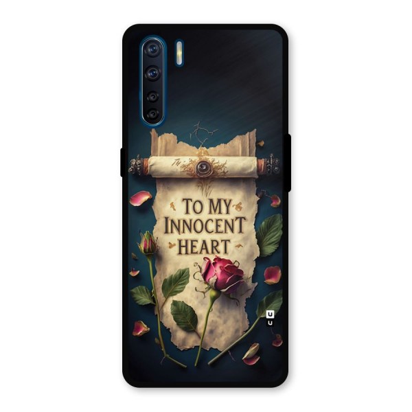 Innocence Of Heart Metal Back Case for Oppo F15