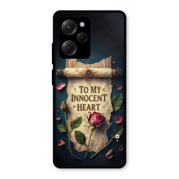 Innocence Of Heart Metal Back Case for Poco X5 Pro