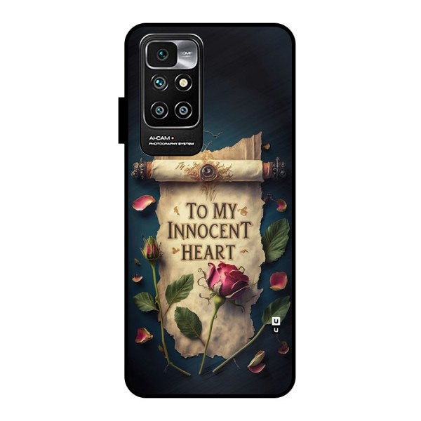 Innocence Of Heart Metal Back Case for Redmi 10 Prime