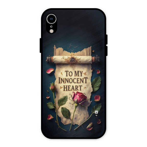 Innocence Of Heart Metal Back Case for iPhone XR