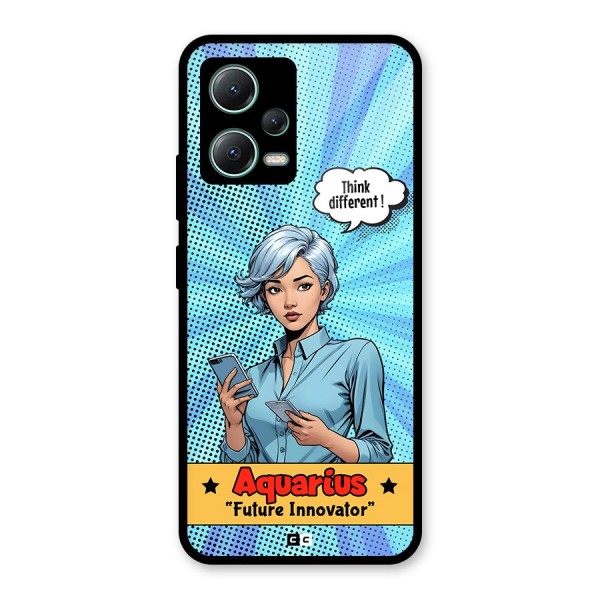 Innovative Aquarius Glass Back Case for Poco X5