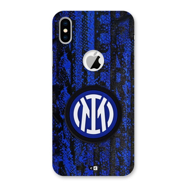 Inter Milan Texture Back Case for iPhone XS Logo Cut