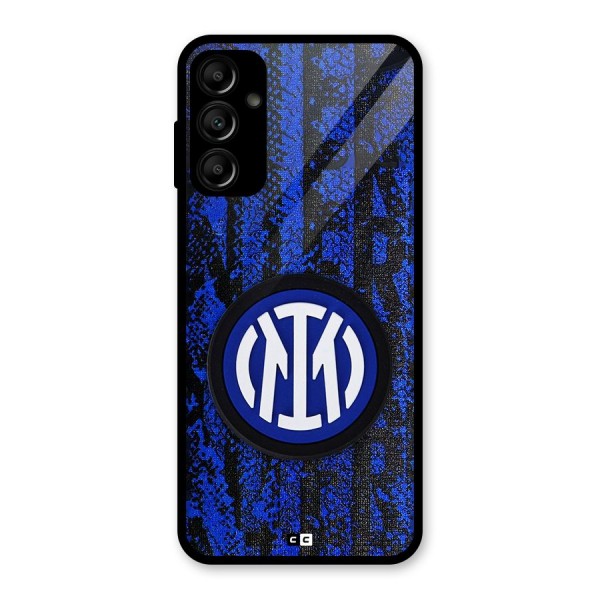 Inter Milan Texture Glass Back Case for Galaxy A14 5G