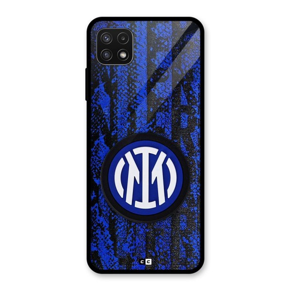 Inter Milan Texture Glass Back Case for Galaxy A22 5G