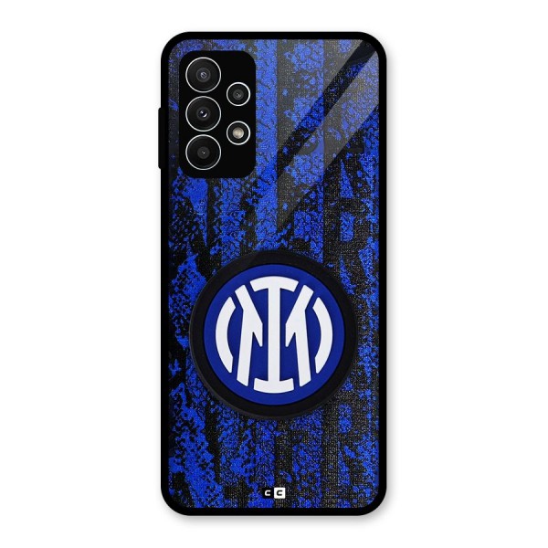 Inter Milan Texture Glass Back Case for Galaxy A23