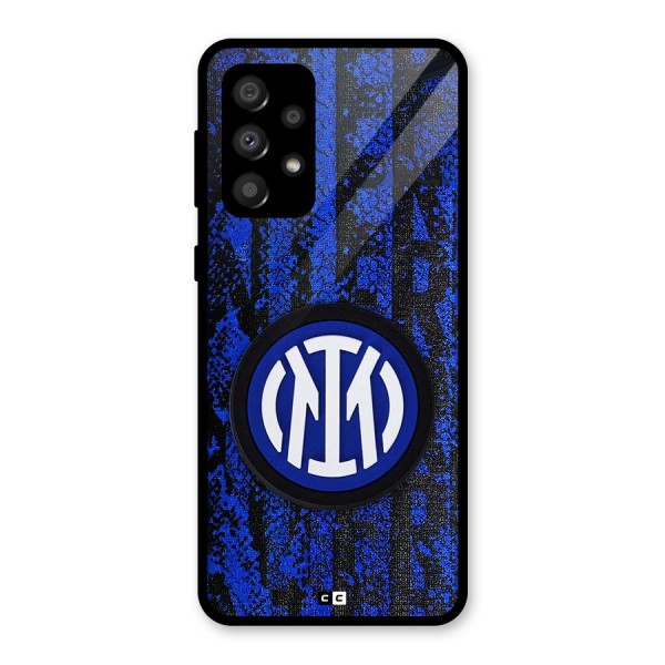 Inter Milan Texture Glass Back Case for Galaxy A32