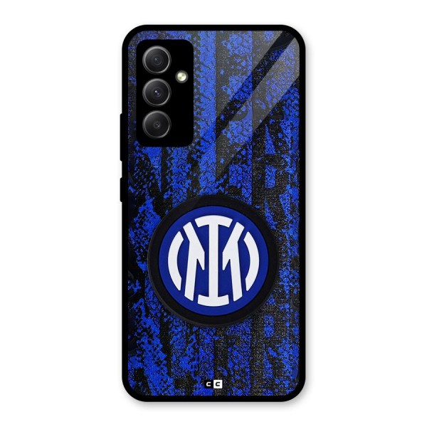 Inter Milan Texture Glass Back Case for Galaxy A34