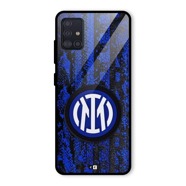 Inter Milan Texture Glass Back Case for Galaxy A51