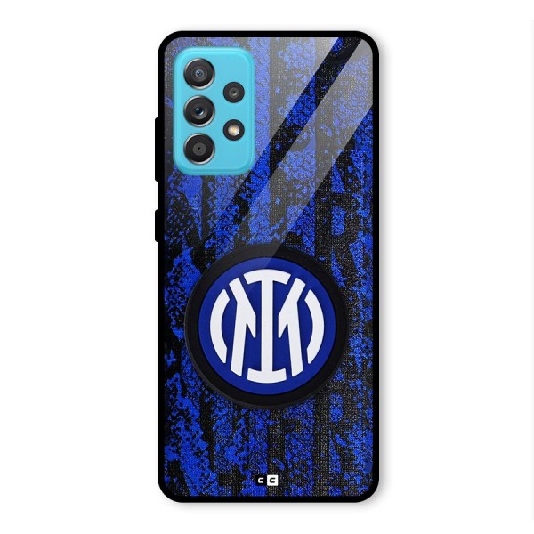 Inter Milan Texture Glass Back Case for Galaxy A52