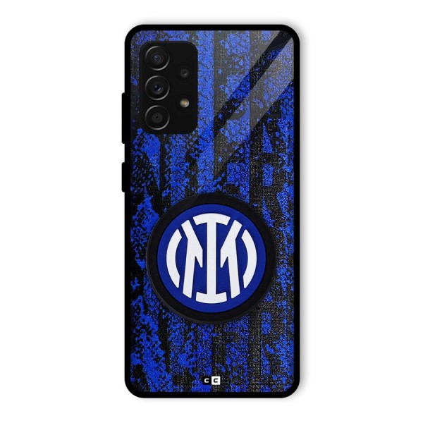 Inter Milan Texture Glass Back Case for Galaxy A53 5G