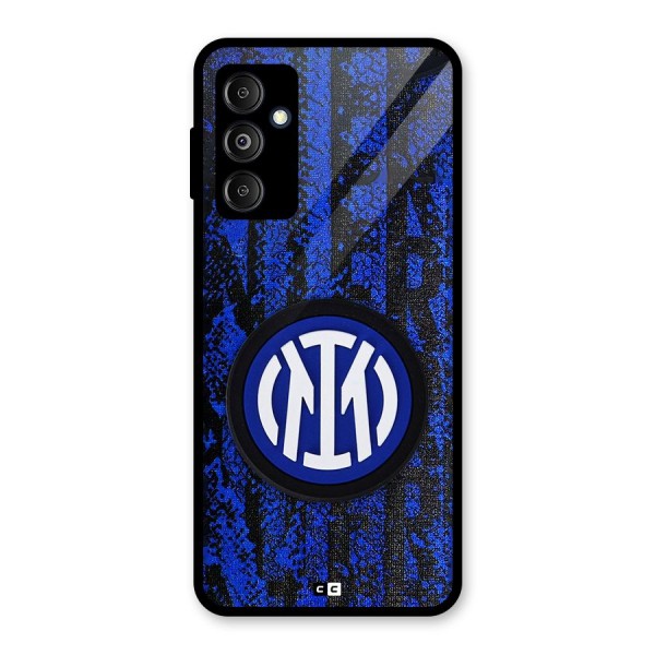 Inter Milan Texture Glass Back Case for Galaxy M14 5G