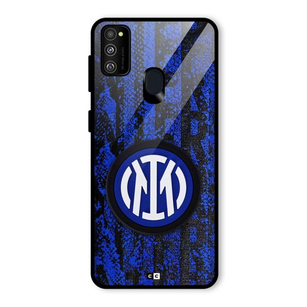 Inter Milan Texture Glass Back Case for Galaxy M30s