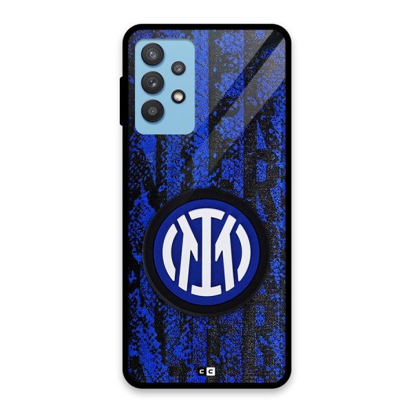 Inter Milan Texture Glass Back Case for Galaxy M32 5G