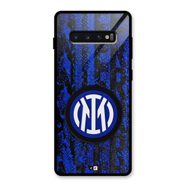 Inter Milan Texture Glass Back Case for Galaxy S10 Plus