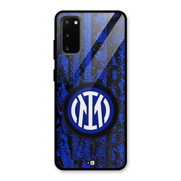 Inter Milan Texture Glass Back Case for Galaxy S20