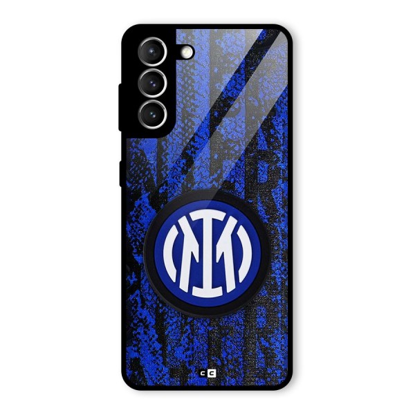 Inter Milan Texture Glass Back Case for Galaxy S21 5G