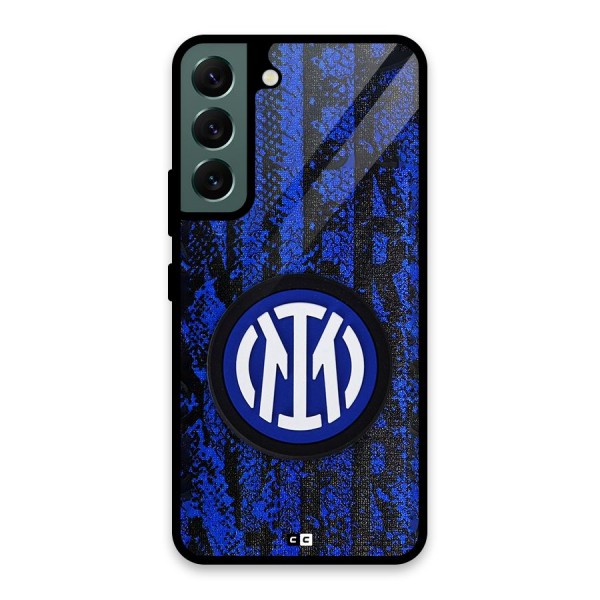 Inter Milan Texture Glass Back Case for Galaxy S22 5G