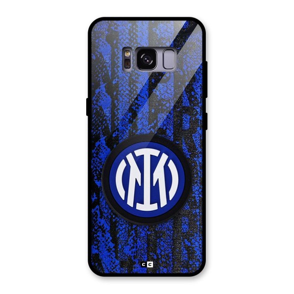 Inter Milan Texture Glass Back Case for Galaxy S8