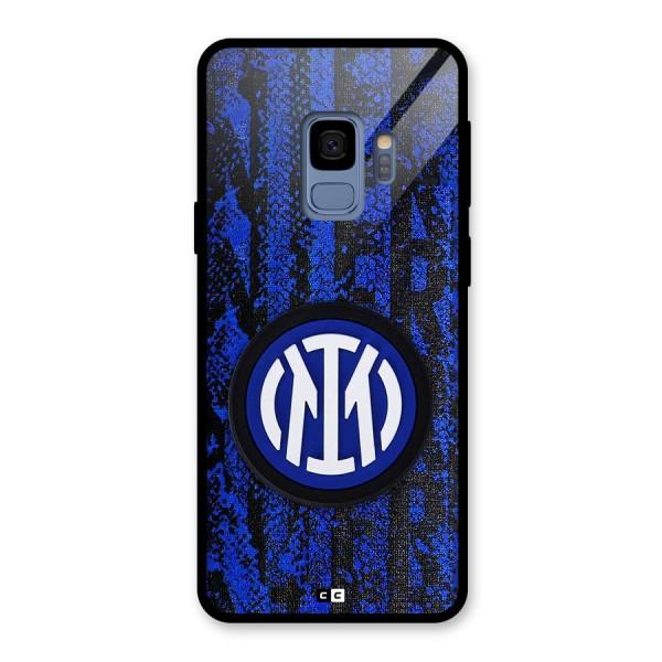 Inter Milan Texture Glass Back Case for Galaxy S9