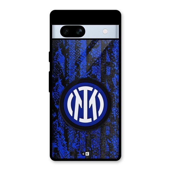 Inter Milan Texture Glass Back Case for Google Pixel 7a