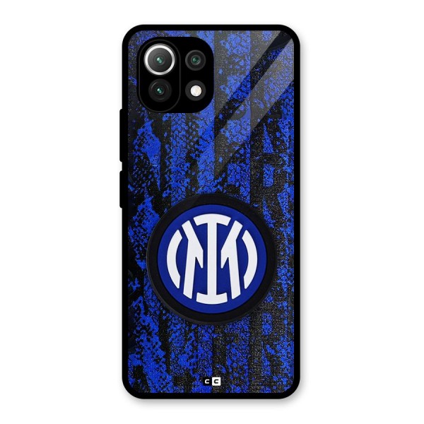 Inter Milan Texture Glass Back Case for Mi 11 Lite